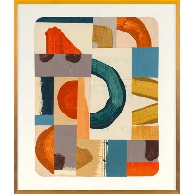 Grand Image Home Traveling Circus By Andy Burgess - Picture Frame Painting On Paper In Blue;gray;beige;yellow;orange
