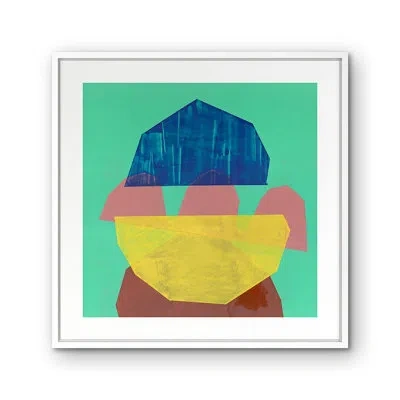 Grand Image Home Trophy By Liz Rundorff Smith - Painting On Paper In Blue;green;red;yellow;pink