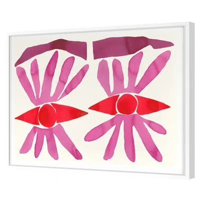 Grand Image Home Two Singles By Kate Roebuck - Floater Frame Print On Paper In Red;pink;purple