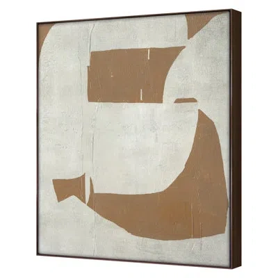 Grand Image Home Untitled Abstract G Framed On Canvas By James Angel Print In White;gray;gold