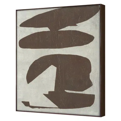 Grand Image Home Untitled Abstract L Framed On Canvas By James Angel Print In Brown;white;gray