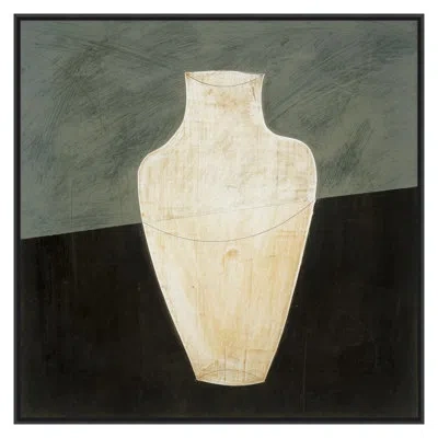 Grand Image Home Vase I By Jb Hall - Floater Frame Print On Canvas In Black Framed