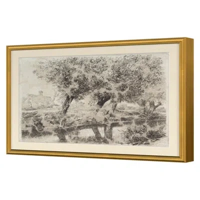 Grand Image Home " Vintage Etched Landscape 1 " By Pastars, Cynthia In Black;white;cream