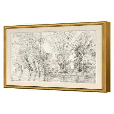 Grand Image Home " Vintage Etched Landscape 2 " By Pastars, Cynthia In Black;white