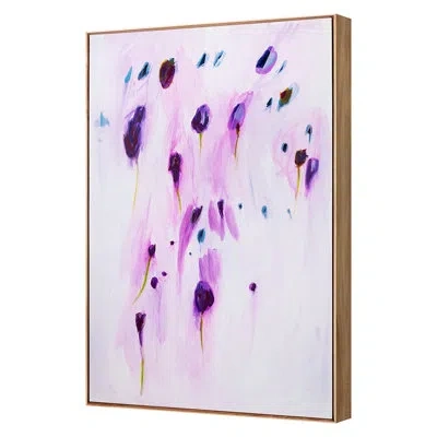 Grand Image Home Violet Wall By Zoe Bios Creative - Floater Frame Print On Canvas In White;green;purple