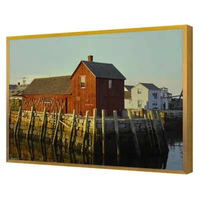 Grand Image Home Wharf By Kate Woodman - Single Picture Frame Print On Canvas In Gold Framed