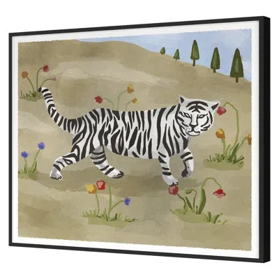 Grand Image Home " White Tiger On Umber 2 " By Gibson, Dana In Black