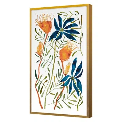Grand Image Home Wildflowers 15 By Judith Bigham - Painting On Paper In Gold Framed Paper
