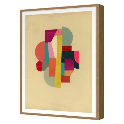 Grand Image Home Winning Team By Andy Burgess - Single Picture Frame Print In Gray;yellow;pink;orange