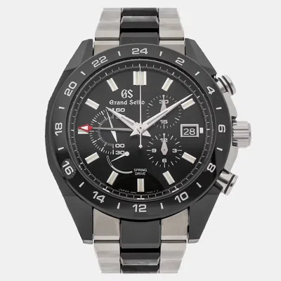 Pre-owned Grand Seiko Sport Collection Spring Drive Chronograph Gmt Sbgc223 Automatic 46 Mm In Black
