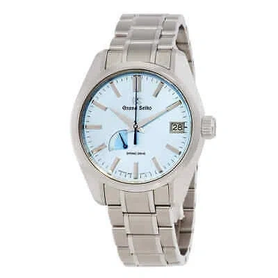 Pre-owned Grand Seiko "soko Frost" Heritage Spring Drive Light Blue Dial Men's Watch