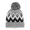 Shop Grand Sierra Women's Winter Pattern Boucle Beanie Pom Hat In Grey
