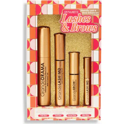 Grande Cosmetics Dynamite Lashes & Brows Set $156 Value In Black