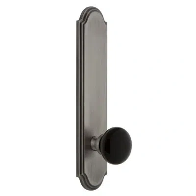 Grandeur Arc Plate Double Dummy With Coventry Door Knob In Antique Pewter