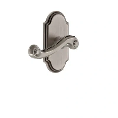 Grandeur Arc Plate Passage With Newport Lever In Antique Pewter