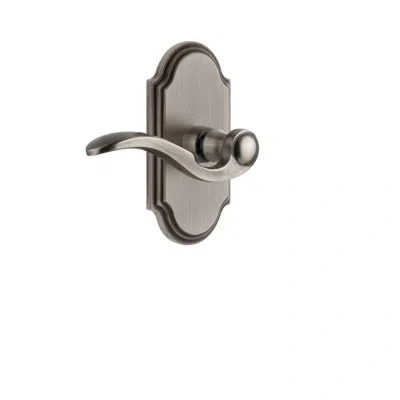 Grandeur Arc Plate Privacy With Bellagio Lever In Antique Pewter