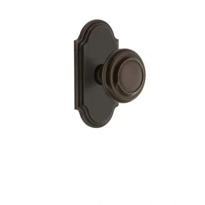 Grandeur Arc Plate Privacy With Circulaire Door Knob In Timeless Bronze