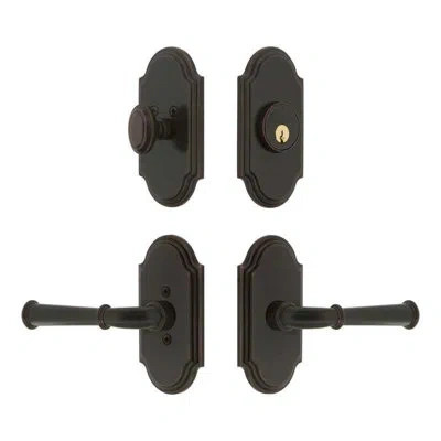 Grandeur Arc Short Plate Entry Set With Georgetown Lever In Black