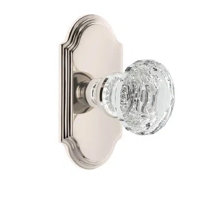 Grandeur Arc Short Plate With Brilliant Crystal Knob In Antique Pewter