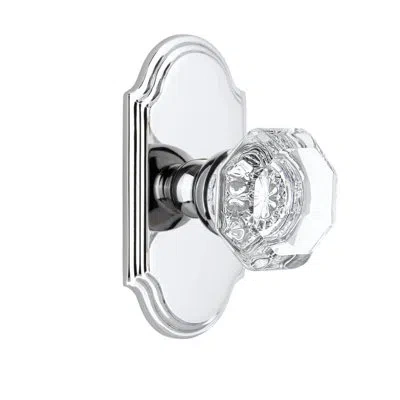 Grandeur Arc Short Plate With Chambord Crystal Knob In Bright Chrome