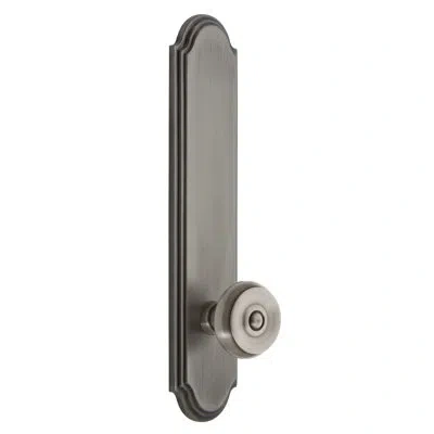 Grandeur Arc Tall Plate Double Dummy With Bouton Door Knob In Antique Pewter