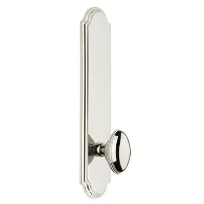 Grandeur Arc Tall Plate Double Dummy With Eden Prairie Door Knob In Polished Nickel