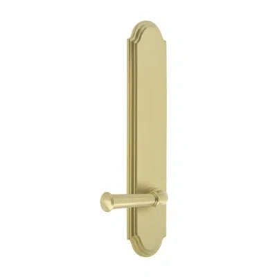 Grandeur Arc Tall Plate Passage With Georgetown Lever In Satin Brass