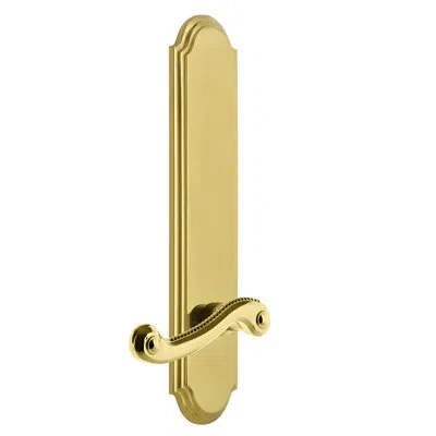 Grandeur Arc Tall Plate Privacy With Newport Lever In Lifetime Brass