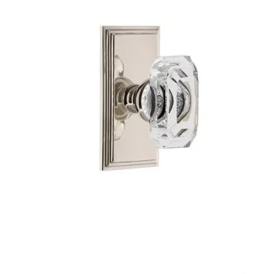 Grandeur Carré Plate Double Dummy With Baguette Crystal Door Knob In Antique Pewter