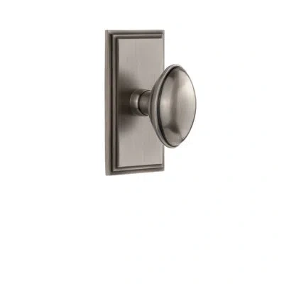 Grandeur Carré Plate Double Dummy With Eden Prairie Door Knob In Antique Pewter