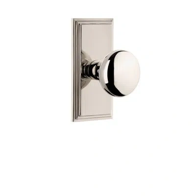 Grandeur Carré Plate Double Dummy With Fifth Avenue Door Knob In Polished Nickel