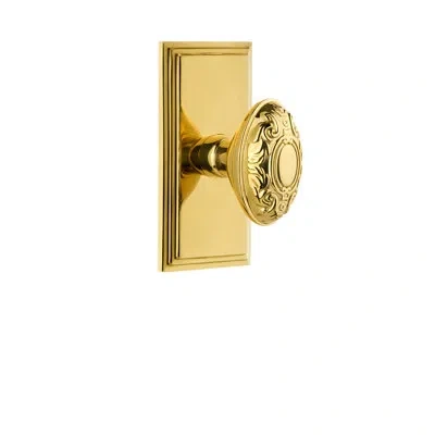 Grandeur Carré Plate Double Dummy With Grande Victorian Door Knob In Polished Brass