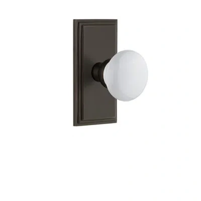 Grandeur Carré Plate Double Dummy With Hyde Park Door Knob In Timeless Bronze
