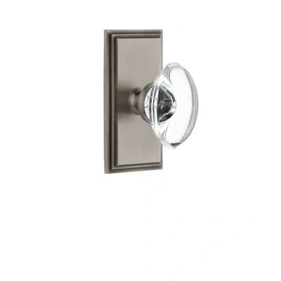 Grandeur Carré Plate Passage With Provence Crystal Door Knob In Antique Pewter