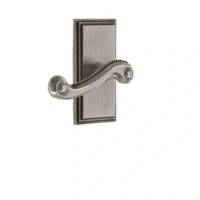 Grandeur Carré Plate Single Dummy With Newport Lever In Antique Pewter
