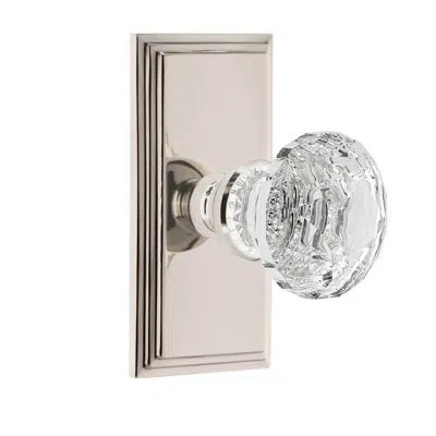 Grandeur Carré Short Plate With Brilliant Clear Crystal Knob In Antique Pewter