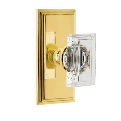 Grandeur Carré Short Plate With Carré Crystal Knob In Lifetime Brass