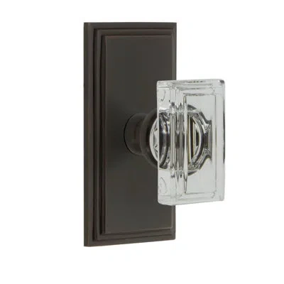 Grandeur Carré Short Plate With Carré Crystal Knob In Timeless Bronze