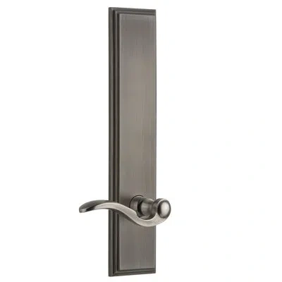 Grandeur Carré Tall Plate Double Dummy With Bellagio Lever In Antique Pewter