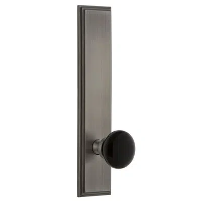 Grandeur Carré Tall Plate Double Dummy With Coventry Door Knob In Antique Pewter