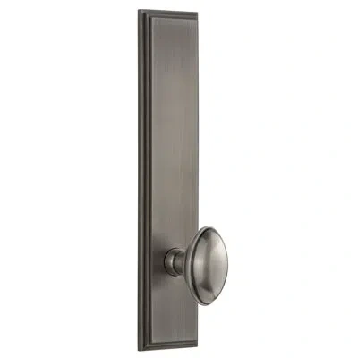 Grandeur Carré Tall Plate Double Dummy With Eden Prairie Door Knob In Antique Pewter