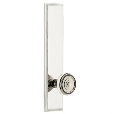 Grandeur Carré Tall Plate Double Dummy With Soleil Door Knob In Polished Nickel