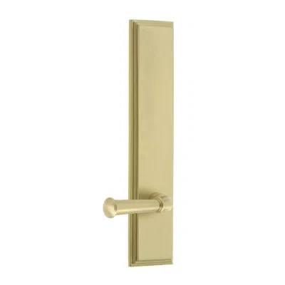 Grandeur Carré Tall Plate Privacy With Georgetown Lever In Satin Brass
