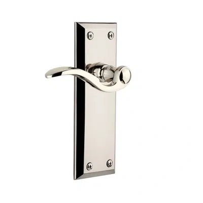 Grandeur Fifth Avenue Plate Double Dummy With Bellagio Lever In Polished Nickel