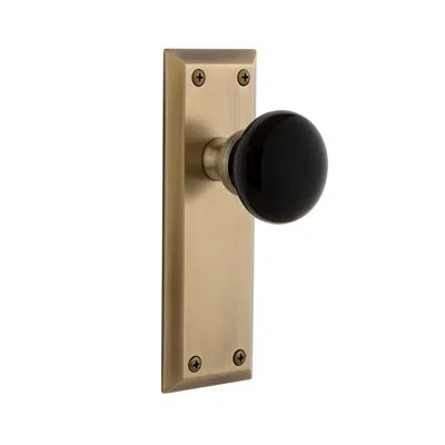 Grandeur Fifth Avenue Plate Double Dummy With Coventry Door Knob In Antique Pewter