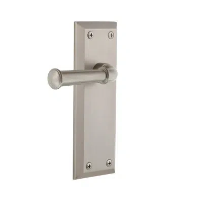 Grandeur Fifth Avenue Plate Privacy With Georgetown Lever In Satin Nickel