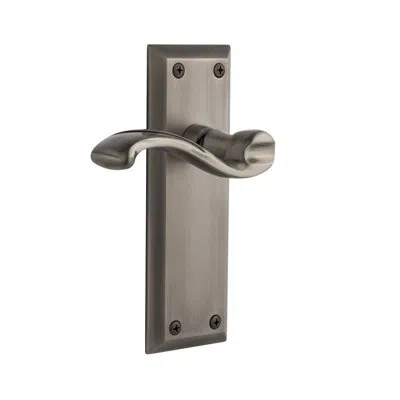 Grandeur Fifth Avenue Plate Privacy With Portofino Lever In Antique Pewter
