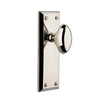 Grandeur Fifth Avenue Plate Single Dummy With Eden Prairie Door Knob In Polished Nickel