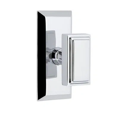 Grandeur Fifth Avenue Short Plate Double Dummy With Carré Door Knob In Bright Chrome