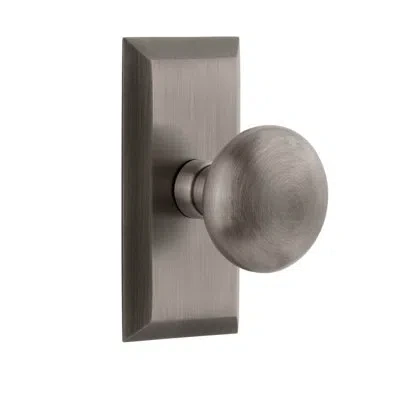Grandeur Fifth Avenue Short Plate Passage (hall & Closet) With Fifth Avenue Knob In Antique Pewter